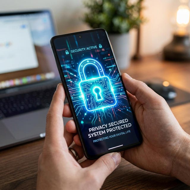 Cadeado digital representando privacidade